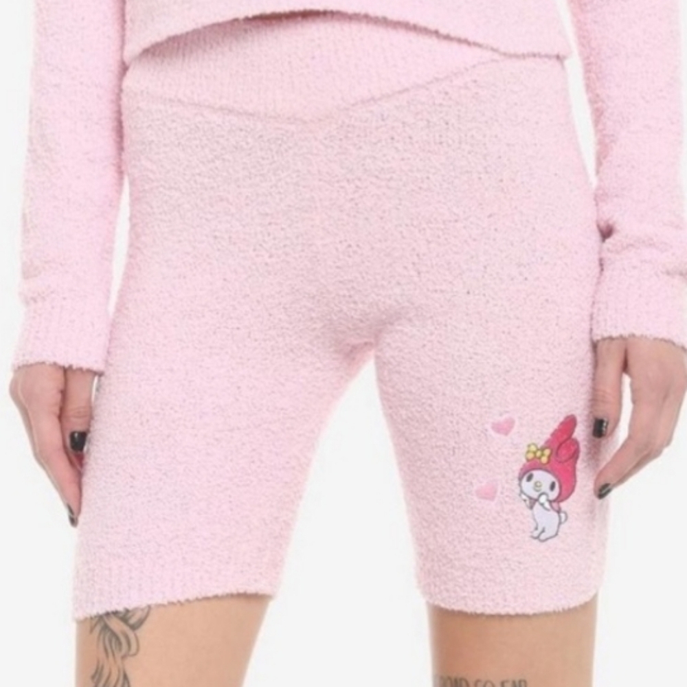 My Melody Sanrio Fuzzy Knit Lounge Shorts